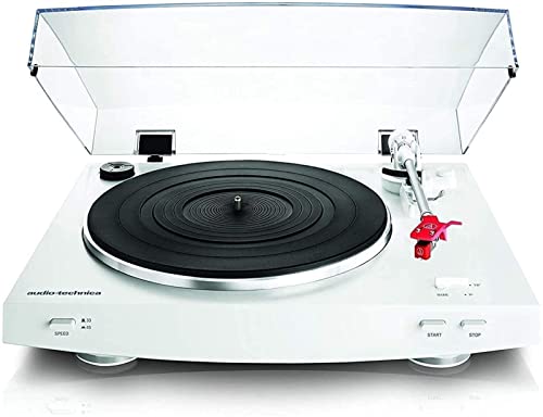 Record Players Music Box Audio at-LP3 WH Fully Automatic Belt-Drive Stereo Turntable with 2-Speed Turntable and D… - Les Beatles, Paul McCartney, John Lennon, RIngo Starr, George Harrison Record Players Music Box Audio at-LP3 WH Fully Automatic Belt-Drive Stereo Turntable with 2-Speed Turntable and D…