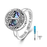 Sterling Silver Tree of Life Urn Ring for Ashes Celtic Knot Family Tree Memorial Keepsake Jewelry Always in My Heart Cremation Ring for Women Men (7)