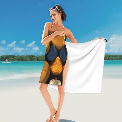 Serviette de plage super absorbante et drap de bain jaune portatif - 8