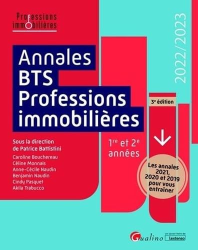livre Annales BTS - Professions immobilières: Les annales 2021, 2020 et 2019 pour vous entraîner