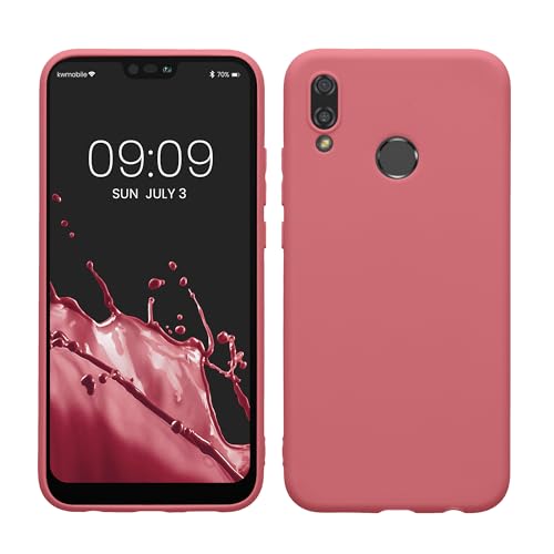 kwmobile Housse Compatible avec Huawei P20 Lite Coque - Housse de téléphone Protection Souple en Silicone - Rose foncé