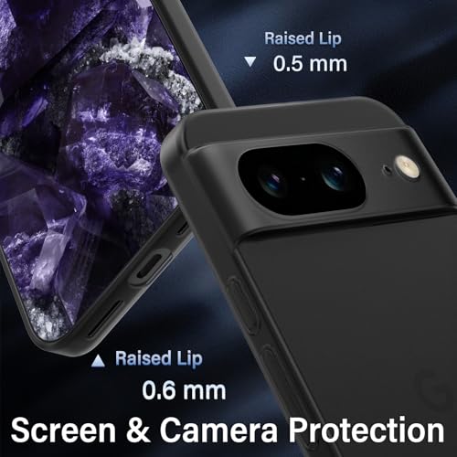 Image of X-level for Google Pixel 8 Case, Extra Slim 0.3 mm Thin Translucent Matte Finish Soft Phone Cover, Anti-Scratch Shockproof Case for Google Pixel 8, Translucent Black