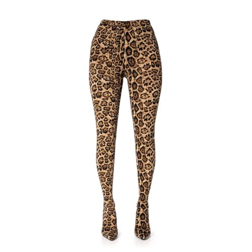 Women's Sexy Leopard Over The Knee Boots, Fashion High Heel Ponited Toe Long Boots for Party, Banquet and Catwalk,8,Leopard