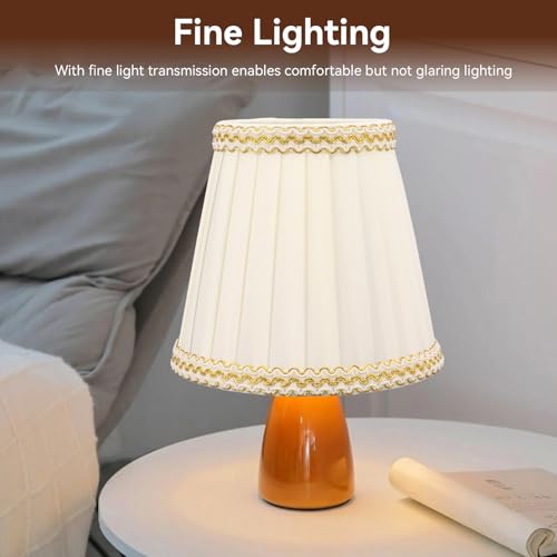 Small Lamp Shade Set of 6 Chandelier Shades,Farmhouse Small Lamp Shade Chandelier Clip on Modern Lampshade Fabric Lampshades for Candle Bulbs Lighting Accessories - Image 3