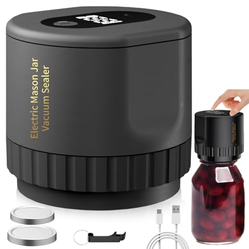 Macchina sottovuoto elettrica per barattoli di conserve, macchina sottovuoto Mason, macchina per sottovuoto elettrica con 10 coperchi, set di sigillatura per conservare alimenti per bicchieri da 83 mm