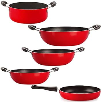 Nirlon Non-Stick PFOA Free Stain Resistance Non-Induction Cooking Utensil Combo Set with Bakelite Handle