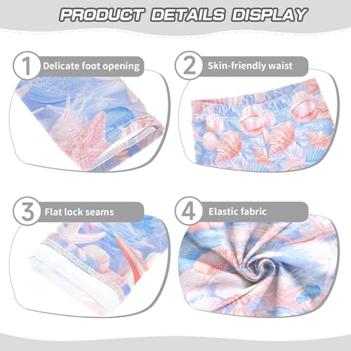 ALAZA Girls' Leggings Children's Yoga Pants Skinny Printed Dance Pink Shell Comfortable 4T2