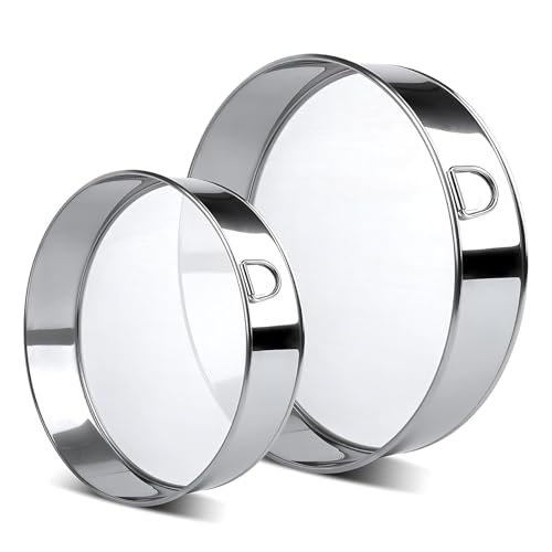 Zeizafa Confezione da 2 colini ergonomici per Farina, setaccio da Forno in Acciaio Inox Resistente alla ruggine, per setacciare Farina, Zucchero, ingredienti secchi, setaccio da Cucina