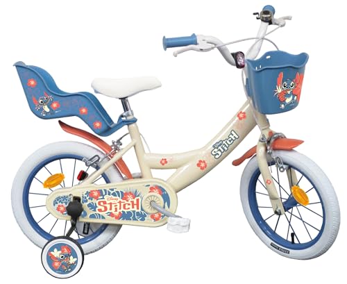 Vélo Enfant 14'' Léo et Stitch de Disney équipé de 2 Freins