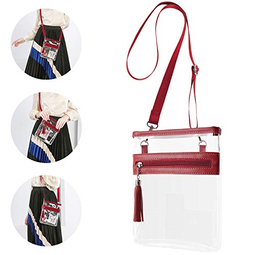 YanHao Clear Purse Fashion NCAA PGA NFL Stadium Approved Clear Bag Crossbody Transparent