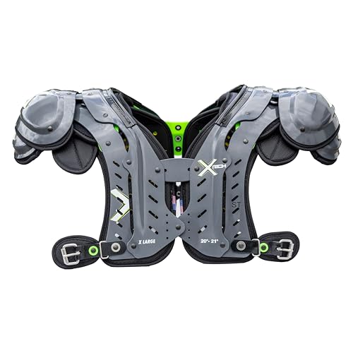 XTECH X2 Football Shoulder Pads - Best Configuration for OG, DT - Advanced Lightweight Pad for Adult Mens and High School Players (Standard, X-Large: 20-21')