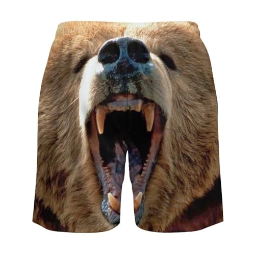 Roaring Grizzly Bear Men's Swim Trunk Quick-Dry Shorts with Mesh Lining And Pockets4