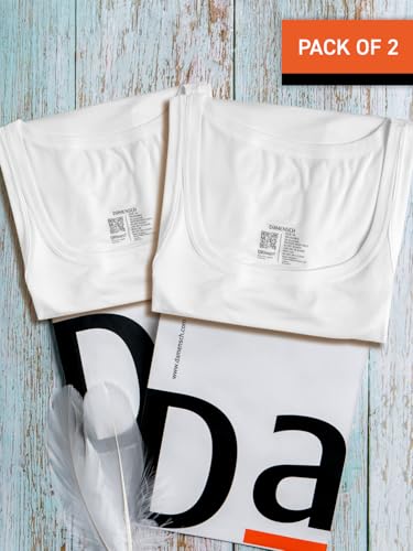Image of DAMENSCH Neo-Cotton, Anti-Bacterial, Square Neck, Shape Retaining Vest, 100% Cotton Banyan for Men, Buttery Soft Inner Baniyan