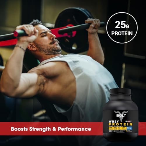 Image of Bolt 100% Whey Protein Powder| 25g Protein Per Scoop, 6G BCAA | Alphonso Mango | 27 Servings | 2lb,907G| Muscle Recovery | Lean Muscle Support | Low Carb | Fast Absorption |Gluten-Free | Easy to Digest