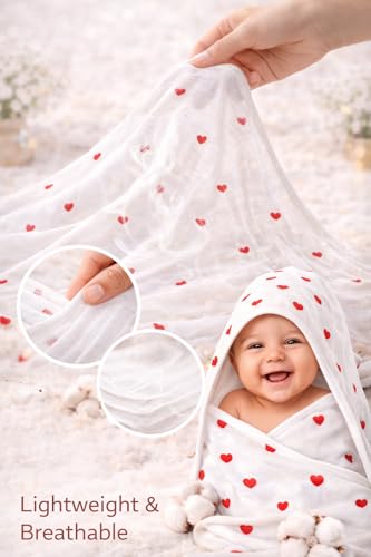 Image of Baby Hooded Wrapper for Newborn, 100% Muslin Cotton Hooded Towel & Blanket, 75x75 cm, 4 Ply, Ultra Soft & Absorbent Bath Towel for Infants & Toddler, Natural Dyes, Pack of 1