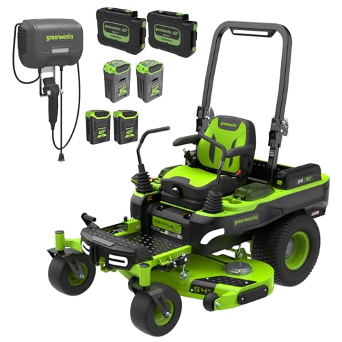 Greenworks 60V 54' Zero Turn,(2) 20.0Ah+(2) 8.0Ah+(2) 4.0Ah Batteries+Wall Charger