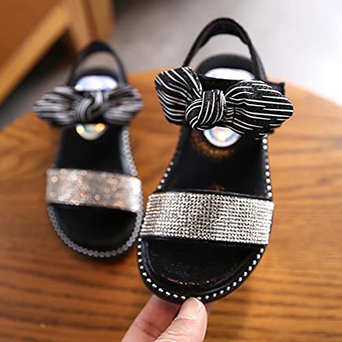Little Kids Girl's Open Toe Glitter Sandals Bow Flats Summer Princess Dress Shoes2