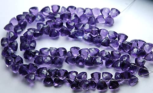 Améthyste pourpre facettée en quartz violet trillion 3D de 7,5-8mm pour joaillerie