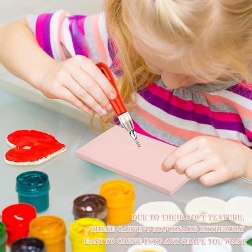 Blocs de linoleum pour la gravure avec gouges kit tampon caoutchouc DIY