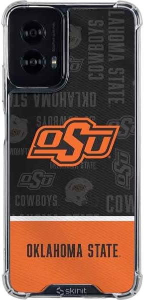 Skinit Clear Phone Case Compatible with Moto G Power 5G (2024) - Officially Licensed Oklahoma State University Split Jersey Design