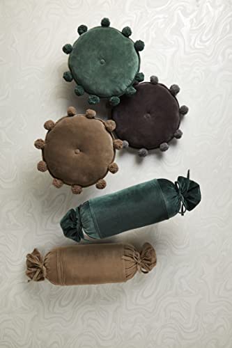 Mud Pie Almofada de veludo reforçada, 23,8 cm x 53,3 cm, castanho-acastanhado, 43 unidades