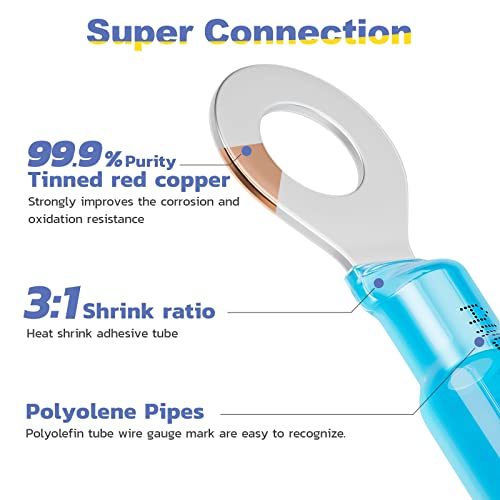 image for haisstronica 260PCS Heat Shrink Wire Connectors - Marine Grade AWG 26-