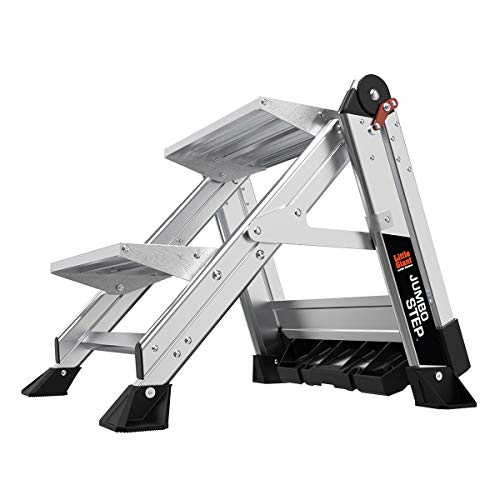 Little Giant Ladders, Jumbo Step, 2-Step, 2 foot, Step Stool, Aluminum, Type 1AA, 375 lbs weight rating, (11902), Silver by Little Giant - Image 4
