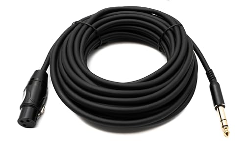 Cable de audio de 10 m jack de 6,35 mm a XLR de 3 pines para eliminar zumbidos por cables cortos