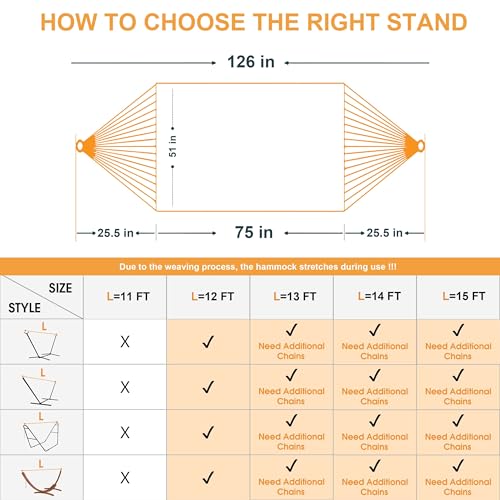 Sundale Outdoor 51inch Double Caribbean Hammock Hand Woven Polyester Rope Outdoor Patio Swing Bed (Tan)