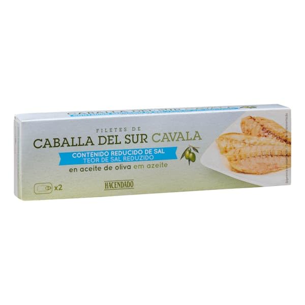 Südliche Makrelenfilets in Olivenöl – Salzreduziert – Vorratspack 8 Dosen (4 x 2er Pack) – 8 x 120g (680g Abtropfgewicht) – Handgelegte Filets – Reich an Omega-3 – Ideal für eine natriumarme Ernährung