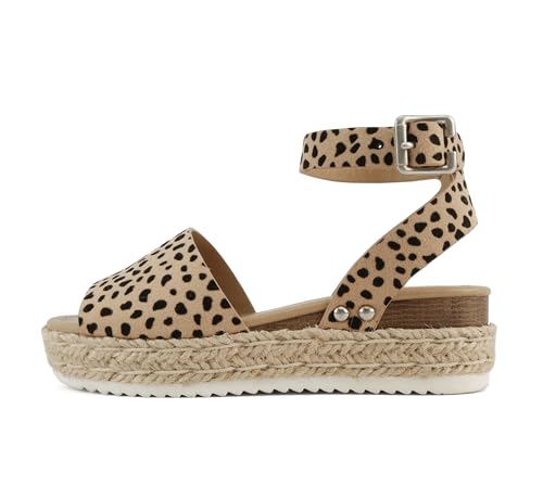 Soda Little Kids/Children/Girls Topic-IIS Espadrille Flatform Wedge Open Toe Sandals