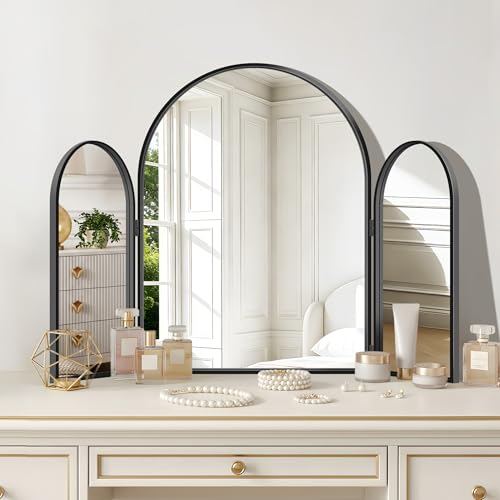 VALORMIR Trifold Vanity Mirror Black Frame
