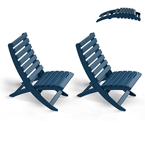 Folding-Xavier-Chairs-Set-of-2-HDPE-All-Weather-Portable-Outdoor-Chair-Plastic-Adirondack-Chair-for-Beach-Poolside-Fishing-Fire-Pit-Camping-Patio-Porch-Garden-Support-350-lbs-Blue Folding Xavier Chairs Set of 2 HDPE All Weather Portable Outdoor Chair Plastic Adirondack Chair for Beach Poolside Fishing Fire Pit Camping Patio Porch Garden Support 350 lbs Blue