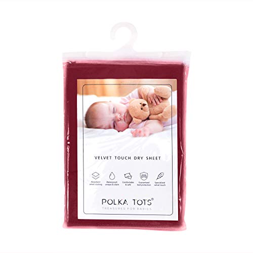 Image of POLKA TOTS Premium Waterproof Dry Sheet for New Born Baby | Extra Absorbent Bed-Cot Protector Mat | Water Proof Sheets for Kids Urine | Rubber Sheet for Adult & Toddlers | 50 x 70 CM S (Pack of 2)