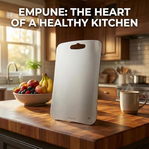 Image of 304 Stainless Steel Rectangular Chopping Board, 36 x 25 cm, Medium | For Kitchen, With 2 Steel Straw, Anti-Skid Silicon Pad