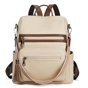 Telena Womens Backpack Purse Vegan Leather Large Travel Backpack College Shoulder Bag with Tassel