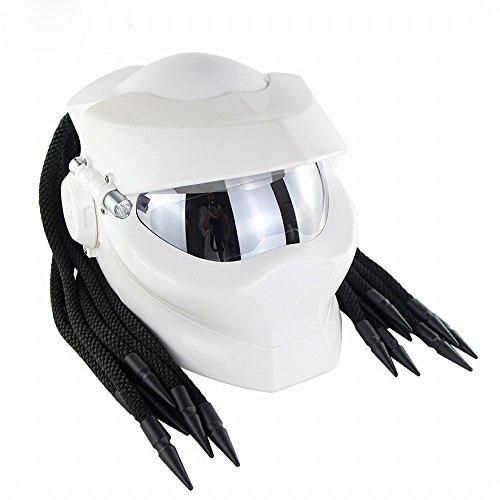 Casque de moto scorpion blanc aux finitions soignées de soldat créatif