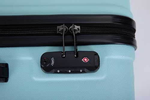 3 Piece Luggage Sets Lightweight Suitcase with 2 Hooks,Spinner Wheels & TSA Lock,for Travel & Business(20"/24"/28"). (Green)4