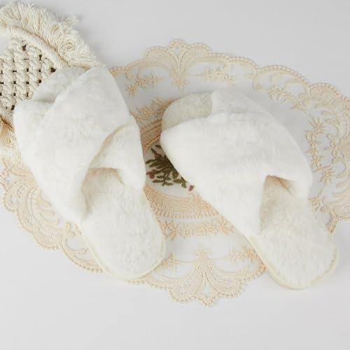 Custom Cute Fluffy Slippers for Women Add Your Photo Name Text, Personalized Bridesmaid Bridal Slippers - Custom Gift for Her3