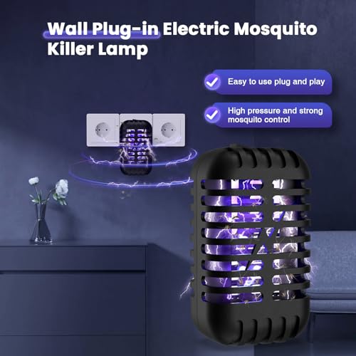 2 Pack Mückenstecker, Insektenvernichter Elektrischer mit UV-Licht, Mückenlampe für Mücken Fliegen Motten, Elektrischer Insekten-Schutz für Mücken, Motten, Fliege, Spinnen