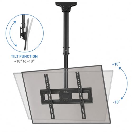 Image of BIG VUE Heavy Duty Led TV Ceiling Mount Adjustable Bracket Fits 32-75 Inch LCD LED 4K TVs, Flat & Curved Screen Display, Adjustable Height Telescoping Tilt and Swivel | Holds Up to 99 lbs