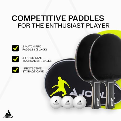 JOOLA Duo Pro Ping Pong Paddles Set of 2 - Professional Table Tennis Paddles, Three Advanced 3 Star Tournament Ping Pong Balls and Carrying Case - Advanced Table Tennis Rackets - image 2