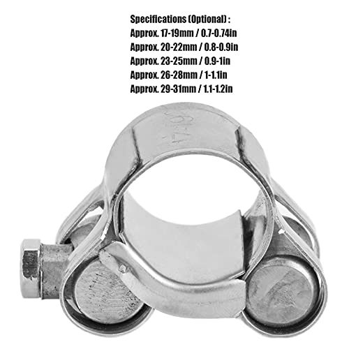 20Pcs 4 Sizes Hose Clamps 20-31mm Stainless Steel Mini Hose Clamps for Plumbing, Automotive and Mechanical Applications(26-28mm)