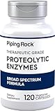 Piping Rock Proteolytic Enzymes Supplements | 120 Capsules | Therapeutic Grade | Broad Spectrum Formula | with Turmeric Curcumin Complex | Vegetarian, Non-GMO, Gluten Free