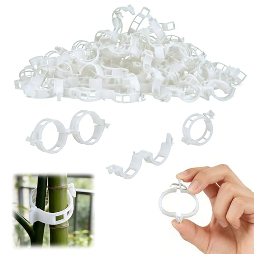 Plant Support Clips 2026 New Garden Secured Plastic Plant Clips for Climbing Plants Plastic Trellis Clips Tomato Grape Vine Vegetables Plant Fixing (100 White)