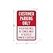 SmartSign 18 x 12 inch “Customer Parking Only - Violators Towed” Metal Sign, 63 mil Aluminum, 3M Laminated High-Intensity Grade Reflective Material, Red and White