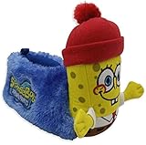 Squarepants Spongebob Children's Plush Slippers (Blue/Yellow, Numeric_11)