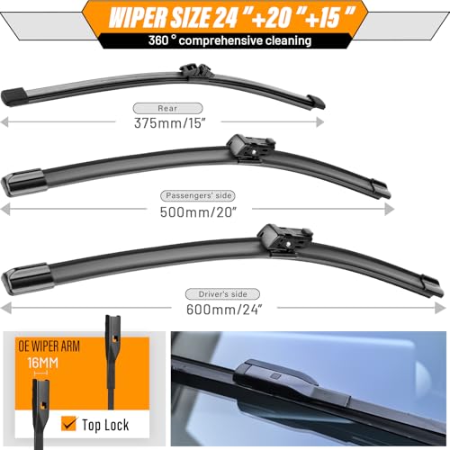 Image of AUTOBOO Windshield Wiper Blade Replacement for Volvo XC90 XC40 2016-2024