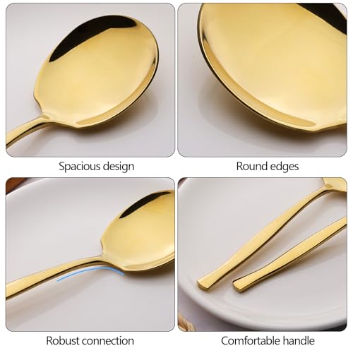Cuillères de service pour cuisine et restaurant style chic doré - 4