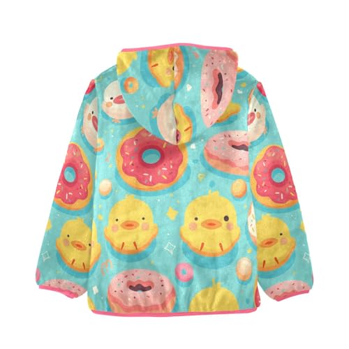 GuoChe Donut Plums Girls Sherpa Jacket With Hood2